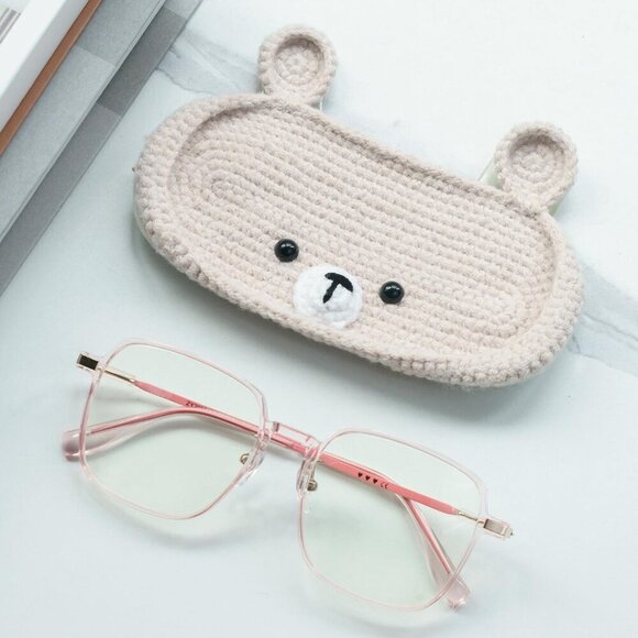 Crochet Glasses Holder Soft Wool Animal Nightstand Desk Organizer - Picture 9 of 9